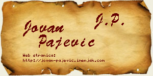 Jovan Pajević vizit kartica